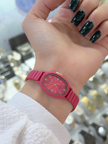 ساعت بیضی پاستلی دخترانه